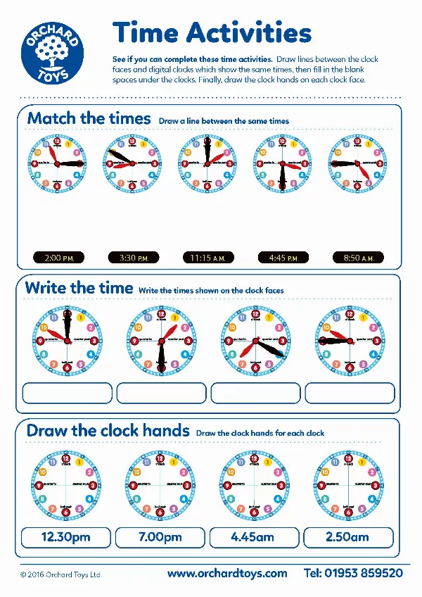 Match the Times Activity Sheet